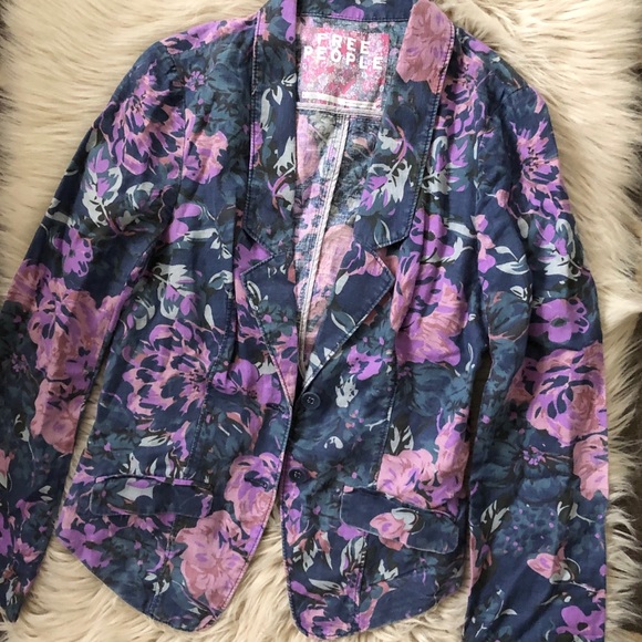 Free People Jackets & Blazers - Free People linen cotton floral lightweight jacket